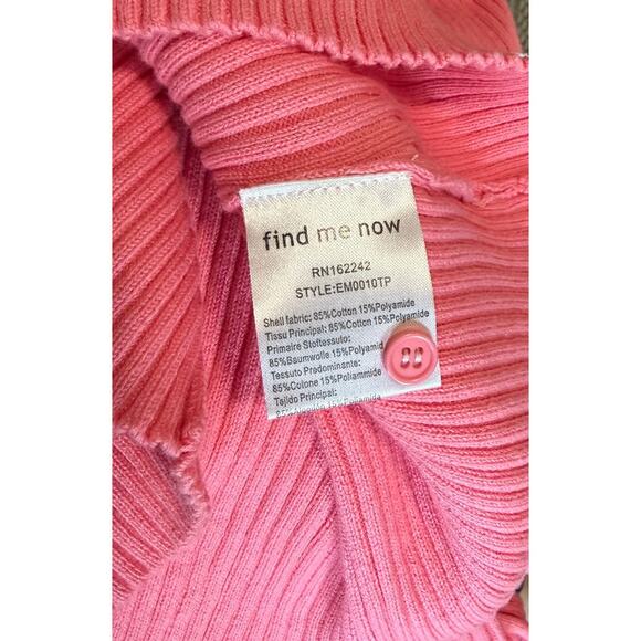 Find Me Now Charlie Ribbed Button Front Top Size M/L - Picture 5 of 6